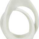 SIMON'S SHOP Modern Abstract Intertwined Loop Statue, 10" Tall Contemporary Shelf Table Mantel Décor, White Minimalist Sculptures for Indoor Home Office