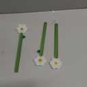 3 Pcs Borosilicate Color Transparent Glass Spoons,Cute Flower Long Handle Spoons for Ice Cream Dessert Coffee Stirring (White Sunflower Spoon)