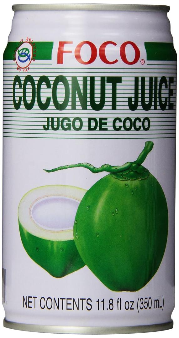 FOCO Coconut Juice with Pulp, 11.8 Fl Oz (Pack of 24) Best Before 02/19/2027