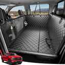 Zanch Heavy-Duty Dog Truck Seat Cover, Flat Solid Back Seat Extender for Multi Large Dogs, Hard Bottom Supports 450 lb, Waterproof Hammock Protector, XL for Full-Size Crew Cab Trucks & SUVs, Black