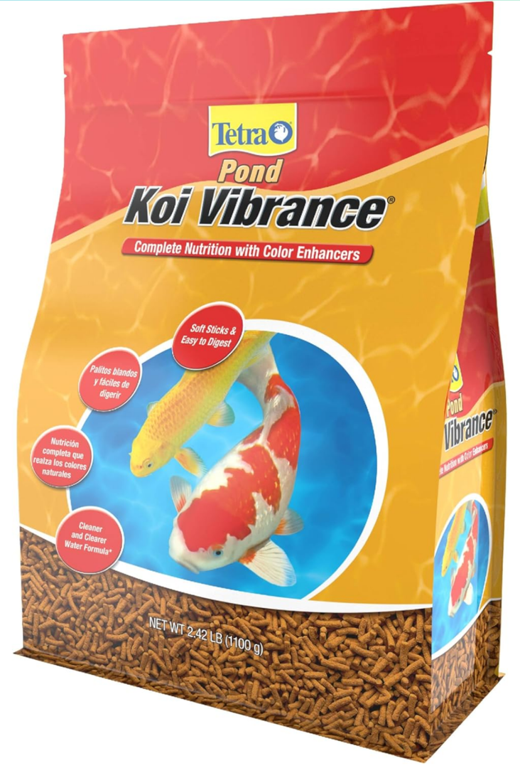 TetraPond Koi Vibrance Soft Sticks, Floating Pond Fish Food for Koi Fish and Ornamental Goldfish, 2.42 Pounds