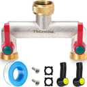 Brass Garden Hose SplitterOutdoor Frostproof Faucet Splitter2 WayHeavyRustproof Faucet Manifold
