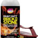 Quick'n Brite Fireplace Brick and Stone Cleaner 32oz with Scrub Brush - Natural Stone, Tile, and Marble Cleaner - Indoor Fireplace and Wood Stove Cleaning Kit - Pellet Stove Creosote Remover
