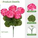 ATTGREAT Artificial Geraniums for Outdoors Faux Plants UV Resistant Flowers Outside Fake Silk Flowers Bulk Realistic Plastic Greenery for Home Porch Planter Patio Decor, 6 Bundles (Rose Red)