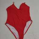 Zando V-Neck High Cut Swim Suits for Women 2025 Swimwear Sexy One Piece Cheeky Bathing Suit Adjustable Shoulder Straps, Size: M