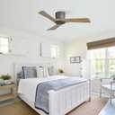 2 x WINGBO 42 Inch Ceiling Fan without Light, 6 Speed Remote Control, Low Profile Flush Mount Modern Ceiling Fan No Light, Quiet Reversible DC Motor, Wood Blades, Charcoal Gray, for Bedroom, Kitchen
