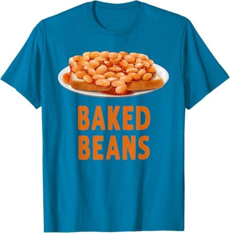 Baked Beans Costume Idea For Women & British Food Dishes T-Shirt, Blue, XL