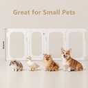 Acrylic Clear Dog Playpen Indoor with Door, 26'' H Transparent Dog Play Pen for Small Dogs, No-Connector Modular Puppy Playpen with Integrated Suction Cups Base, 8 Panels, White