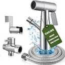 Handheld Bidet Sprayer for Toilet, Stainless Steel Bathroom Personal Hygiene Bidet Sprayer Set, Baby Cloth Diaper Sprayer with Adjustable Water Pressure Control, Perfect for Whole Family Cleaning Use (Brushed Nickel)