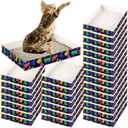30 Pack Disposable Cat Litter Box, Foldable Paper Travel Litter Box, Non Clumping Durable and Waterproof,Low Entry Easy Disposal,Portable(13.6x9.7x1.9 in)