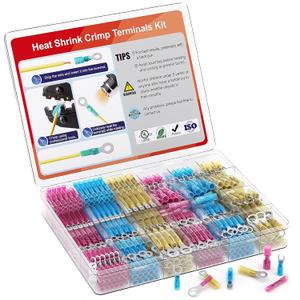 AIRIC 660 PCS Heat Shrink Wire Connectors Kit, 22-10 AWG Waterproof Crimp Terminals, Marine Electrical Connector, Insulated Cable Ends, Wiring Terminal End for 22-10 Gauge, Ring Fork Spade Butt Splice