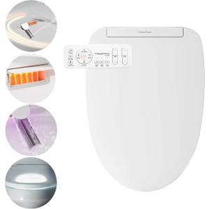 BidetMate 3000 Series Electric Toilet Seat Bidet with Unlimited Heated Water, Remote, and Adjustable Warm Air Dryer - Adjustable and Self-Cleaning - Fits Elongated Toilets