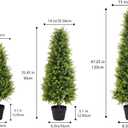 30" Tall Artificial Boxwood Topiary Trees, Set of 2 UV Resistant Faux Evergreen Shrubs and Bushes for Outdoor Planters, Realistic Fake Plants for Front Porch Outside Patio Garden