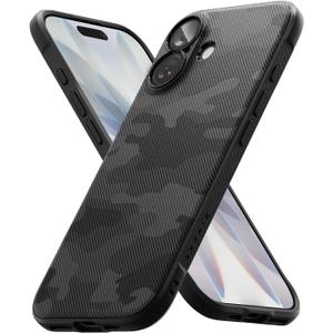 Ringke Onyx for iPhone 17 Case, [Feels Good in The Hand] Oil & Dirt Resistant, Individual Lens Covers for Cameras, Non-Slip Enhanced Grip Lightweight Cover - Camo Black