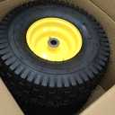 AR-PRO Exact Replacement 15" x 6.00-6" Front Tire and Wheel Assemblies Compatible with John Deere Riding Mowers 100 and D100 Series - 3" Centered Hub and 3/4" Bushings, 4Ply Pneumatic (Set of 2) (Yellow)