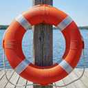 20 Inch Pool Safety Life Preserver Throw Ring Buoy- Swim Foam Rings for Swimming Pool Wall Decoration with 98.4FT Water Floating, Lifesaving  Orange w/Rope 98.4FT, 