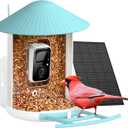 NETVUE by Birdfy Smart Bird Feeder with AI Camera Solar Powered, 2MP Wireless Wildbird Watching, Live Stream & Night Vision, Auto-Capture & Notify, Collection & Cloud Storage (AI by Subscription) (Blue)