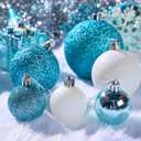 Joiedomi 71 Pcs Blue & White Christmas Ornaments Set, Assorted Christmas Tree Ornaments with Star Tree Topper, Shatterproof Hanging Balls Decor for Xmas Wreath Garland Holidays Party