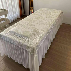 Massage Table Skirt with Hole,Beauty Massage Table Cover,Thickened Massage Linens, Massage Fitted Sheet, Massage Face Rest Cover with Hole,Sutiable for 75"X31.5" (Green)