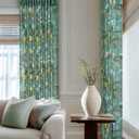 Sage Green Vintage Floral Linen Curtains 84 Inch Length 2 Panels for Living Room Bedroom Luxury Whimsical Lemon Hummingbird Patterned Semi Sheer Drapes Waverly Mid Century Colorful Home Deco