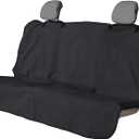 LoyaGour Back Seat Cover for Car Trucks Van SUV, Waterproof Rear Bench Towel Seat Covers for Dogs and Kids, Automotive Backseat Protector (Black)