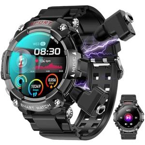 UYRGT Smart Watch with Earbuds for Men Women,Round 1.52'' Touch Screen,Military Outdoors Watches Built-in Headphones Combo,Fitness Tracker with 100+ Sport Modes(Answer/Calls), for Android iPhone UYRGT Smart Watch with Earbuds for Men Women,Round 1.52'' Touch Screen,Military Outdoors Watches Built-in Headphones Combo,Fitness Tracker with 100+ Sport Modes(Answer/Calls), for Android iPhone