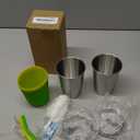 Rommeka 2 Pack Kids Cups with Straws and Lids Leak Proof, 12oz Sippy Cups for Toddlers with Colorful Sleeves, Unbreakable Stainless Steel Water Tumblers (Blue & Peach)