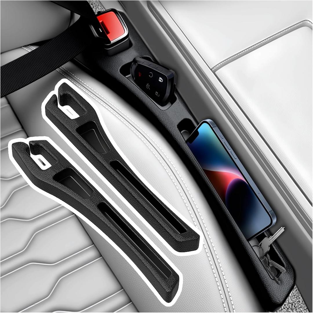 2PCS Upgraded Car Seat Gap Filler Organizer with Phone Holder,2 in 1 Car in Between Cars Seat Catcher for Filling Gaps,Versatile Cars Gap Seats Filler as Under Seats Storage
