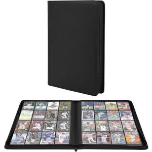 Premium 1000+ Pockets Trading Card Binder, 16-Pocket Ringless Side-Loading Album for TCG, MTG, Lorcana, Sports & Standard-Size Cards (Black)