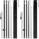 100% Fiberglass 15 FT Feather Flag Pole Kit, Fits 9.8-12.2 FT Tall Flags & 6.2-8.5 FT Short Flags, Heavy-Duty Rotating Ground Spike, Easy Setup, for Business & Events, Flag Not Included