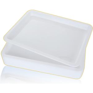 QTLCOHD 12Pcs Plastic Art Trays White Activity Crafts Tray Organizer Tray Serving Tray for Home, School, Kids, DIY Projects, Painting and Beads