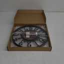 Large Wall Clock for Living Room Decor, 14 Inch Non Ticking Silent, Battery Operated Modern Vintage Oversized Wall Clock for Bedroom Kitchen (Dark Brown - Arabic Numbers)