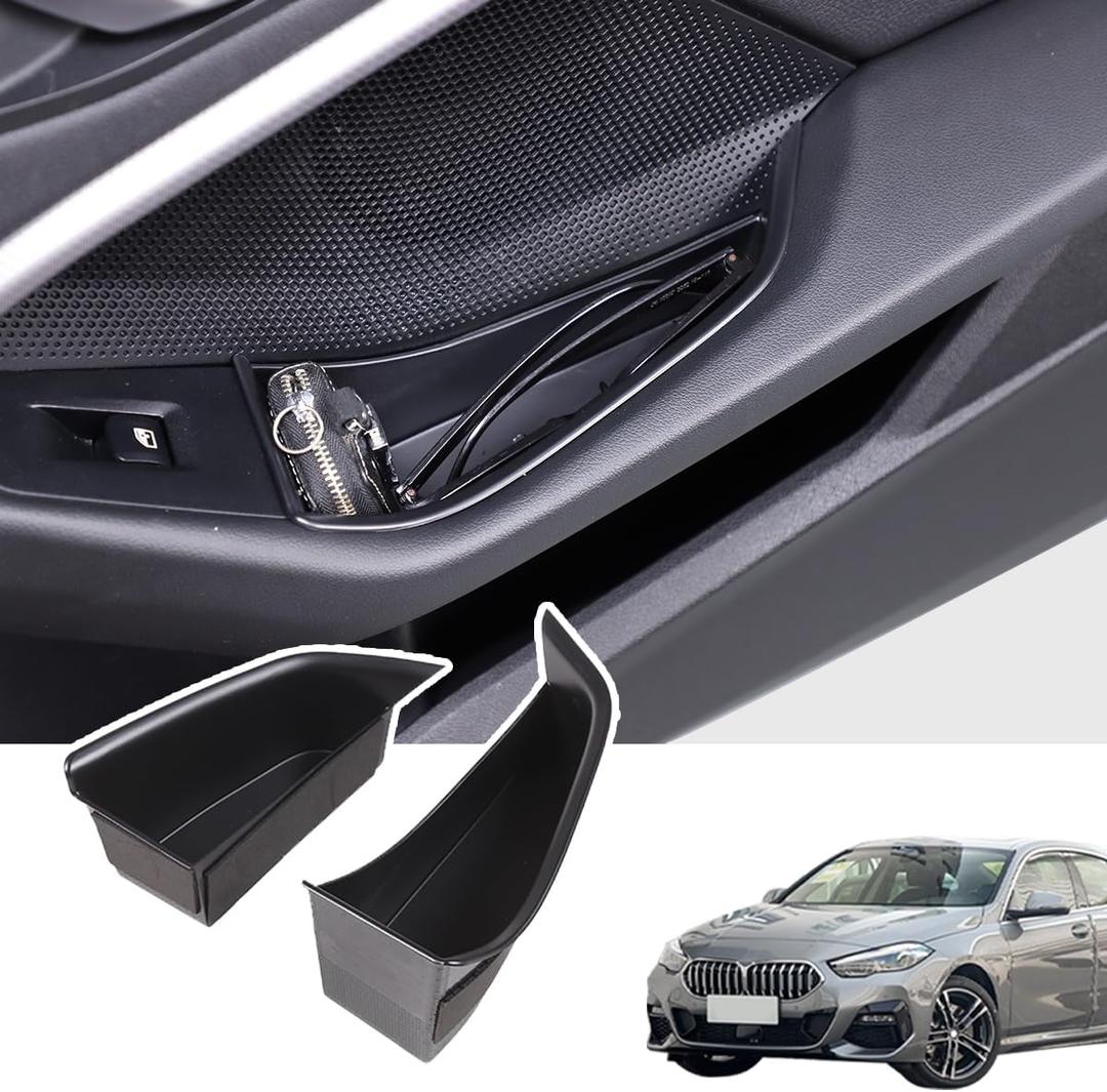 Car Door Storage Box Phone Tray Compatible with BMW 1 2 Series F40 F44 2020-2024 Armrest Phone Container Door Organizer Handle Pocket ABS Tray Insert Glove Pallet (Front Door)
