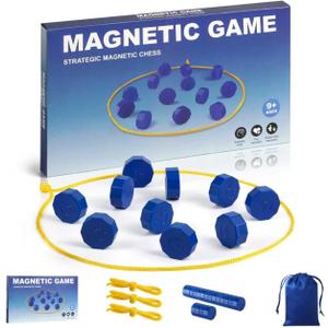 Magnetic Chess Game with 28 Travel-Stones, Magnet Chess 3 String & Portable Storage Bag, for Family & Party & Travel & Camping, Exciting Magnetic Game for Family Game Night