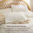 Bedsure Boho Tufted White Comforter Set Queen Size, GentleSoft 3 Pieces Boho Farmhouse-Style Decor Bedding, Exquisite Bedding for All Seasons, 1 Bed Comforter, 2 Pillow Shams, 90x90 Inches