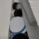 Leebein Electric Spin Scrubber, Cordless Cleaning Brush with 8 Replaceable Brush Heads, Tub and Floor Tile 360 Power Scrubber Dual Speed with Adjustable & Detachable Handle for Bathroom Kitchen Car (White)