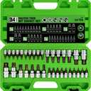 SWANLAKE 34PCS Master TORX Bit Socket Set, Premium S2 Alloy Steel, Solid Star & Tamper Proof T6 ~ T70