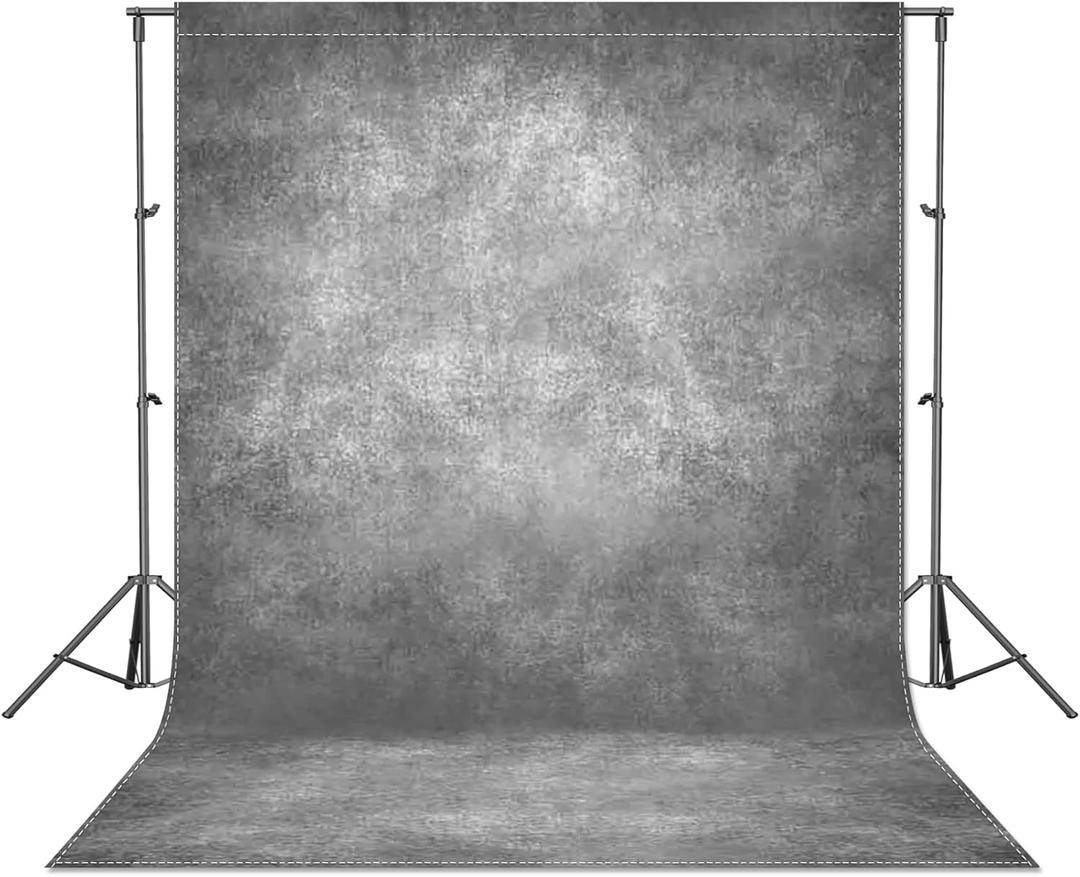 ZTHMOE 5x7ft Fabric Grey Abstract Texture Photography Backdrop (No Stand No Clips) Portrait Photoshoot Background Adult Newborn Child Headshot Photo Studio Props Booth Rod Pocket On Top