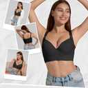 QDN Underwire Full Coverage Bra  Supportive, Comfortable Push Up Bra for Back Fat and Side Smoothing (Black, XL)