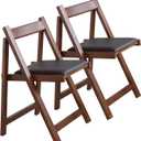 Folding Dining Chairs with Padded Seat Lightweight sillas para Fiestas,2 Pack Folding Chair for Dinner,Party Wedding,Picnic Event, 196LB Weight Capacity(Walnut)