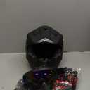 Adult Motocross Dirt Bike Helmet with Goggle, Gloves & Mask - DOT/FMVSS-218 Off-Road Motorcycle & ATV Helmet with Adjustable Sun Visor (X-Large, New Black Skull)