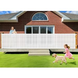 196 Inch Retractable Baby Gates Extra Wide, 41 Inch Reinforced Extra Tall Gate for Large Openings, Mesh Safety Gate for Kids Pets, Retractable Dog Gate for Pool Garages Doorway Indoor Outdoor, White