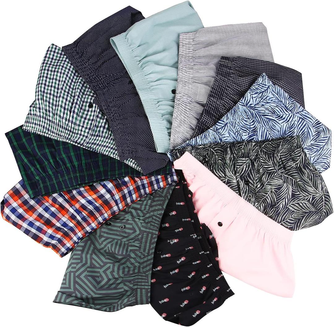 Natural Feelings Classic Boxers Shorts Cotton Woven Mens Underwear Boxers Pack (Z: Men Boxer Random Styles Pack of 5)