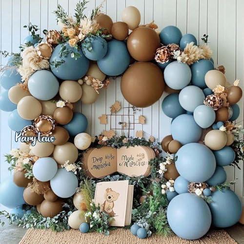 Dusty Blue Brown Balloon Arch Kit Double Stuffed Pastel Baby Blue Dark Brown Tan Coffee White Sand Latex Balloon Garland for Neutral Baby Shower Birthday Bear Western Fall Party Decoration Dusty Blue Brown Balloon Arch Kit Double Stuffed Pastel Baby Blue Dark Brown Tan Coffee White Sand Latex Balloon Garland for Neutral Baby Shower Birthday Bear Western Fall Party Decoration