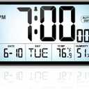 Adjustable Backlight 9'' Narrow Bezel Digital Wall Clock - Dual Power Supply(Batteries / Plug in), Temp/Humidity, Auto DST, Large 2'' Digits, 5-Level Volume Alarm - Wall Mount/Desktop for Home Office