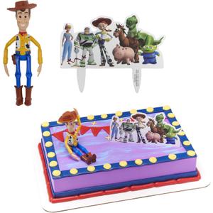 DecoSet Disney and Pixar Toy Story 4 Team Toy Cake Topper, 2-Piece Decoration Set for Creating Playful Cakes