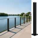 Glass Railing Post, 304 Stainless Steel Glass Balustrade, Balcony Guardrails for Balustrade Balcony Deck Stairs, Cannot Add Handrail Version(25.6‘’/ 65cm, Mid Post)