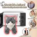 Gray Tabby Cat Stuffed Animals, Microwavable Stuffed Animal Adorable Fluffy Cat Plush for Warmth & Comfort, Heatable & Coolable Lavender Scent Cat Toys, Cute Soft Plushies Cat Gifts for Kids & Adults