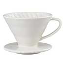 Marirao Pour Over Coffee Maker, Single Cup Coffee Dripper, Manual Porcelain Slow Brewing Accessories for Travel, Camping, Office, Home, Cafe, Coffee Gifts (White, Large, 2-4Cups)