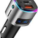 (Upgraded Version) FM Transmitter Bluetooth, SONRU Bluetooth Car Adapter [PD 30W & QC3.0 18W], Wireless FM Radio Transmitter, Hands-Free Calling, Siri Google Assistant, TF Card